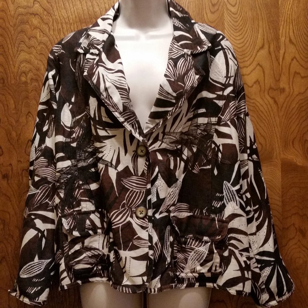 Chico's Embroidered Silk Jacket